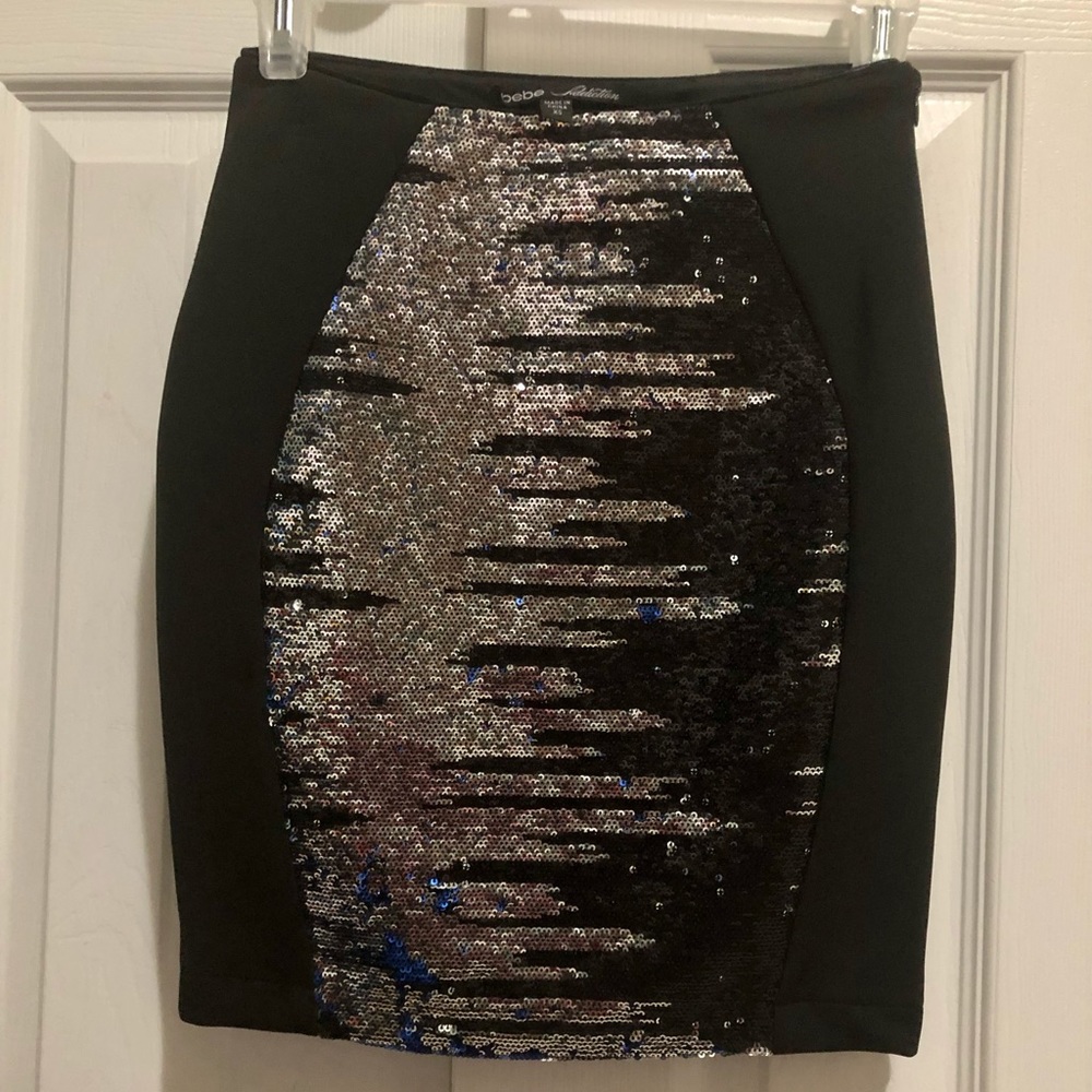 Bebe Sequin pencil skirt